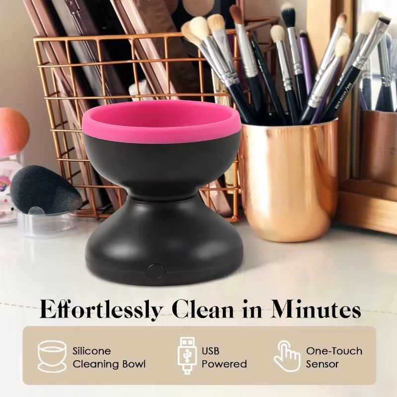 BRUSHGLOW Portable USB Makeup Brush Cleaner Machine Silicone Electric Cosmetic Brushes Clean Dryer Tool Automatic Wash Makeup Tools