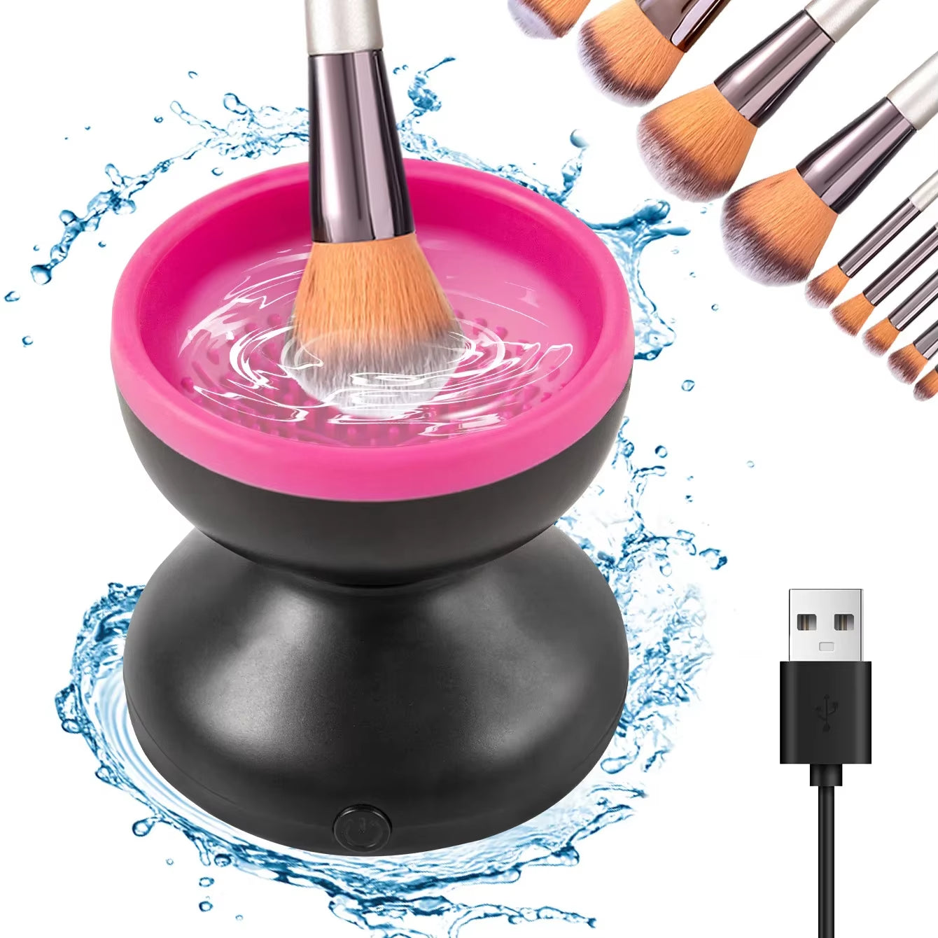 BRUSHGLOW Portable USB Makeup Brush Cleaner Machine Silicone Electric Cosmetic Brushes Clean Dryer Tool Automatic Wash Makeup Tools