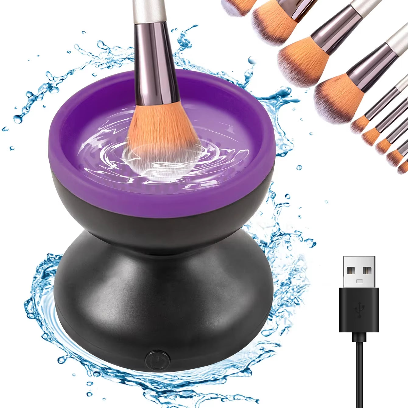 BRUSHGLOW Portable USB Makeup Brush Cleaner Machine Silicone Electric Cosmetic Brushes Clean Dryer Tool Automatic Wash Makeup Tools