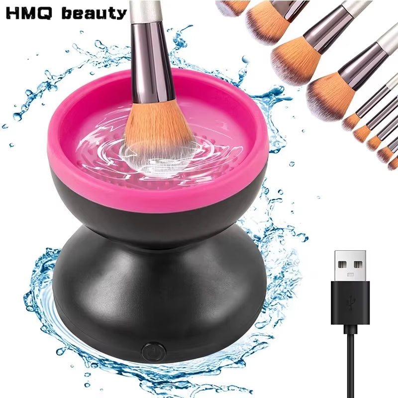 BRUSHGLOW  Portable USB Makeup Brush Cleaner Machine Silicone Electric Cosmetic Brushes Clean Dryer Tool Automatic Wash Makeup Tools